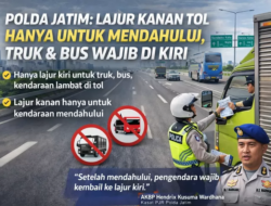 Polda Jatim Tegaskan Lajur Kanan Tol Hanya untuk Mendahului, Truk dan Bus Wajib di Kiri