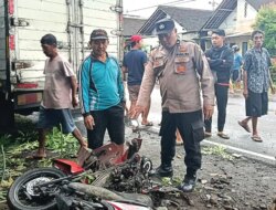 Laka Lantas di Jalan Raya Gambiran Banyuwangi, Pengendara Honda Beat Tewas Tertabrak Truk Boks