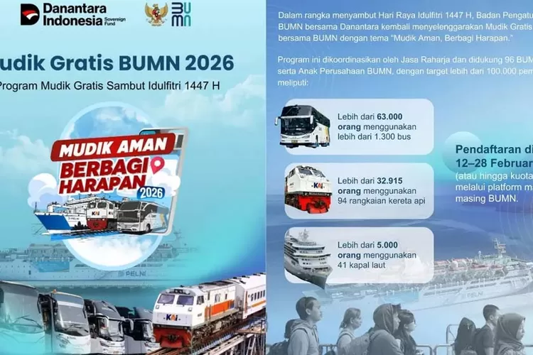 pendaftaran-mudik-bersama-bumn-2026-dibuka-12–28-februari,-kuota-100-ribu-pemudik-naik-bus,-kereta,-dan-kapal