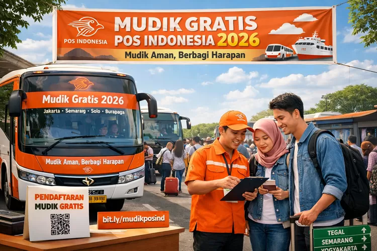 mudik-gratis-pos-indonesia-2026-dibuka,-cek-rute,-syarat,-dan-cara-daftar-untuk-lebaran-1447-h