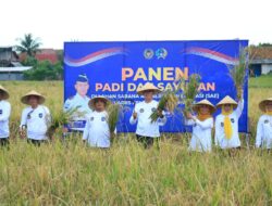 Panen Padi dan Sayuran di SAE Paswangi, Kakanwil Ditjen Pas Jatim Apresiasi Inovasi Pembinaan Lapas Banyuwangi.