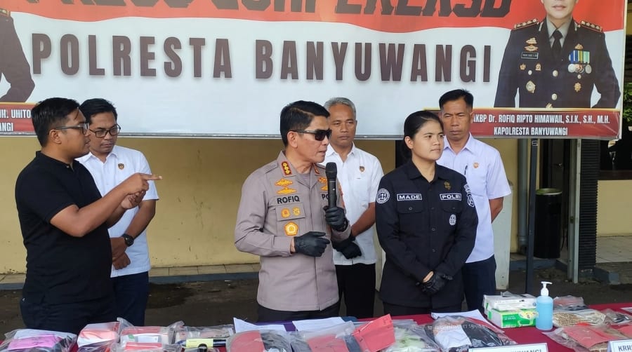 Kapolresta Banyuwangi Ungkap Jaringan Pengedar Narkoba yang Menyasar Pelajar SD dan SMP
