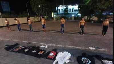 Polisi Amankan 13 Remaja Diduga Terlibat Tawuran di Cluring Beserta Barang Bukti Celurit